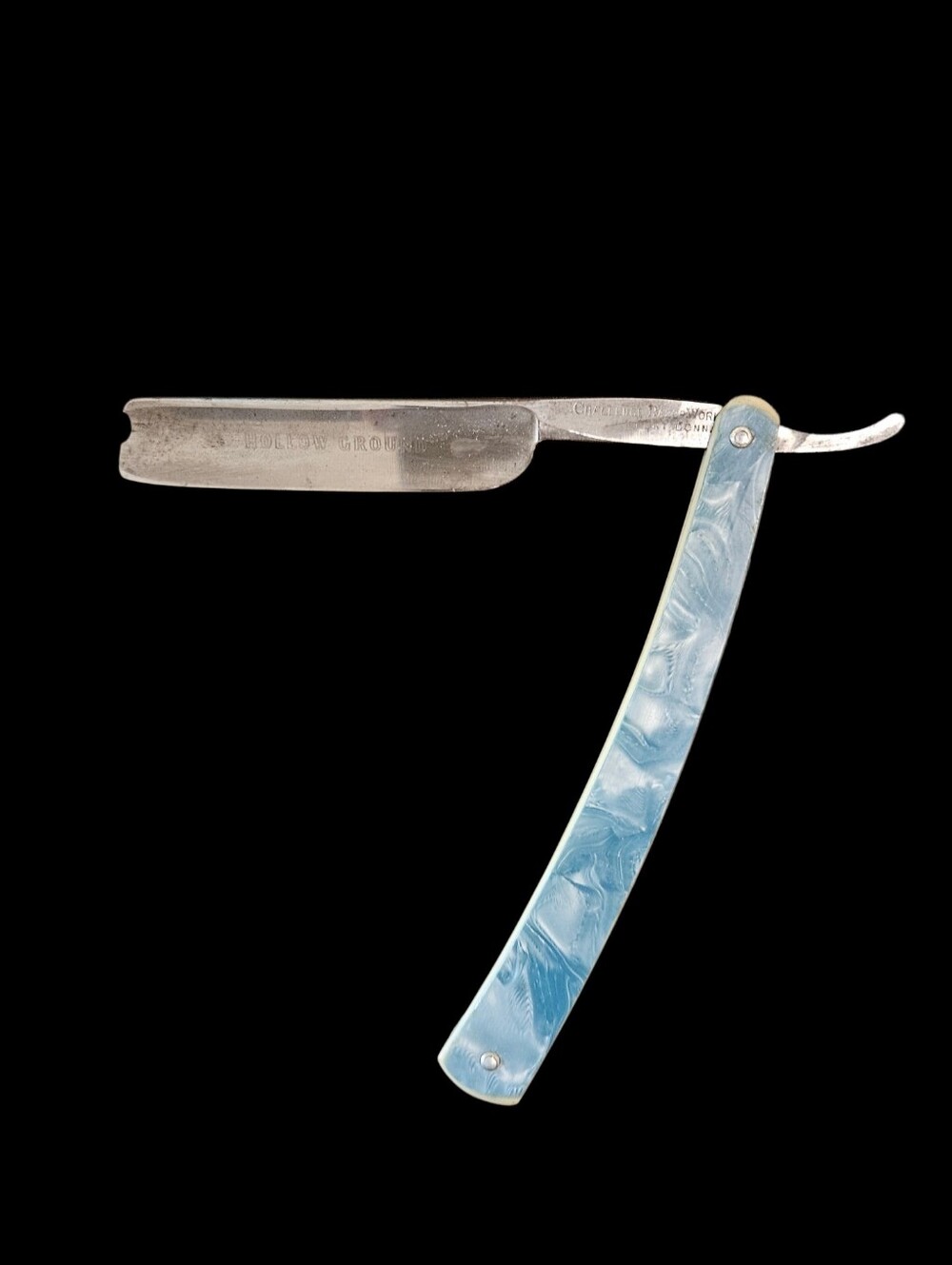 Straight Razor By Challenge Razor Work Hollow Ground Bridgeport Connecticut Blue